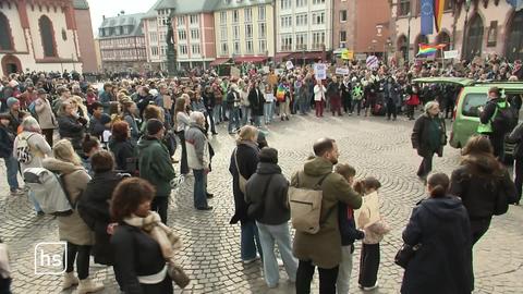 Demonstration am Frankfurter Römer