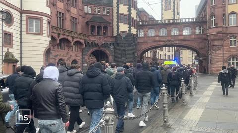 Fußballfans am Frankfurter Römer