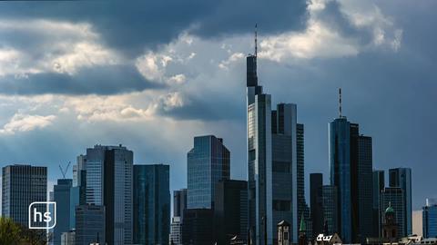 Skyline von Frankfurt bei Blackout