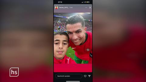 Selfie von Flitzer mit Cristiano Ronaldo
