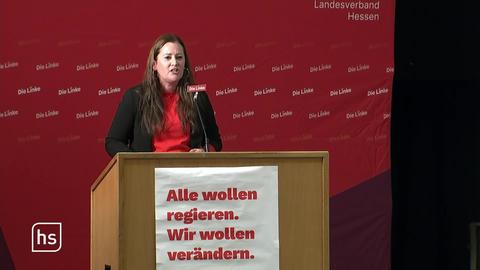 Janine Wissler am Redneropult