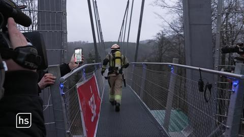 Feuerwehr beim Rekordversuch