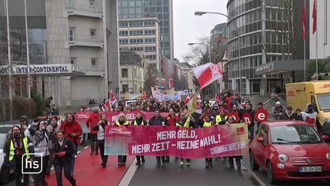 Demonstration im Rshmen des Warnstreiks