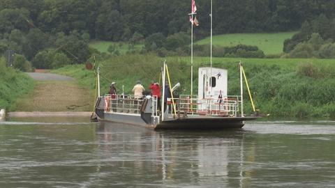 Seilfähre auf der Weser bei Oberweser