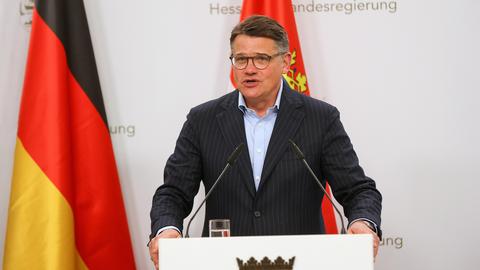 Hessens Ministerpräsident Boris Rhein bei der Neujahrsansprache.