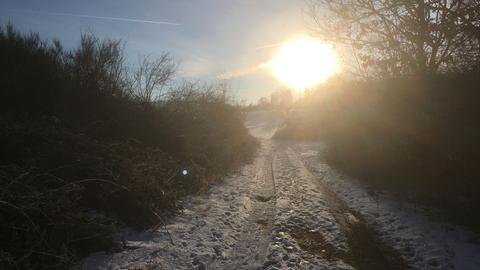 Sonnenaufgang überm "Hasengarten" bei Wüstems.