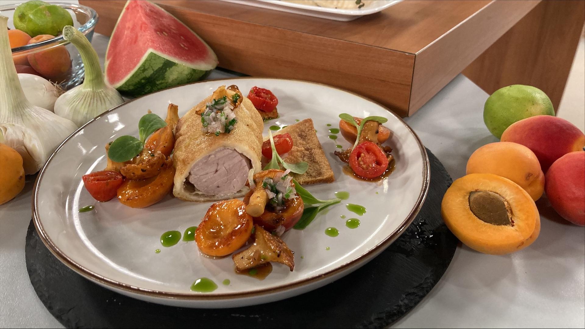 Rezept: Filet vom Landschwein mit knusprigem Ciabatta, Pfifferlingen ...