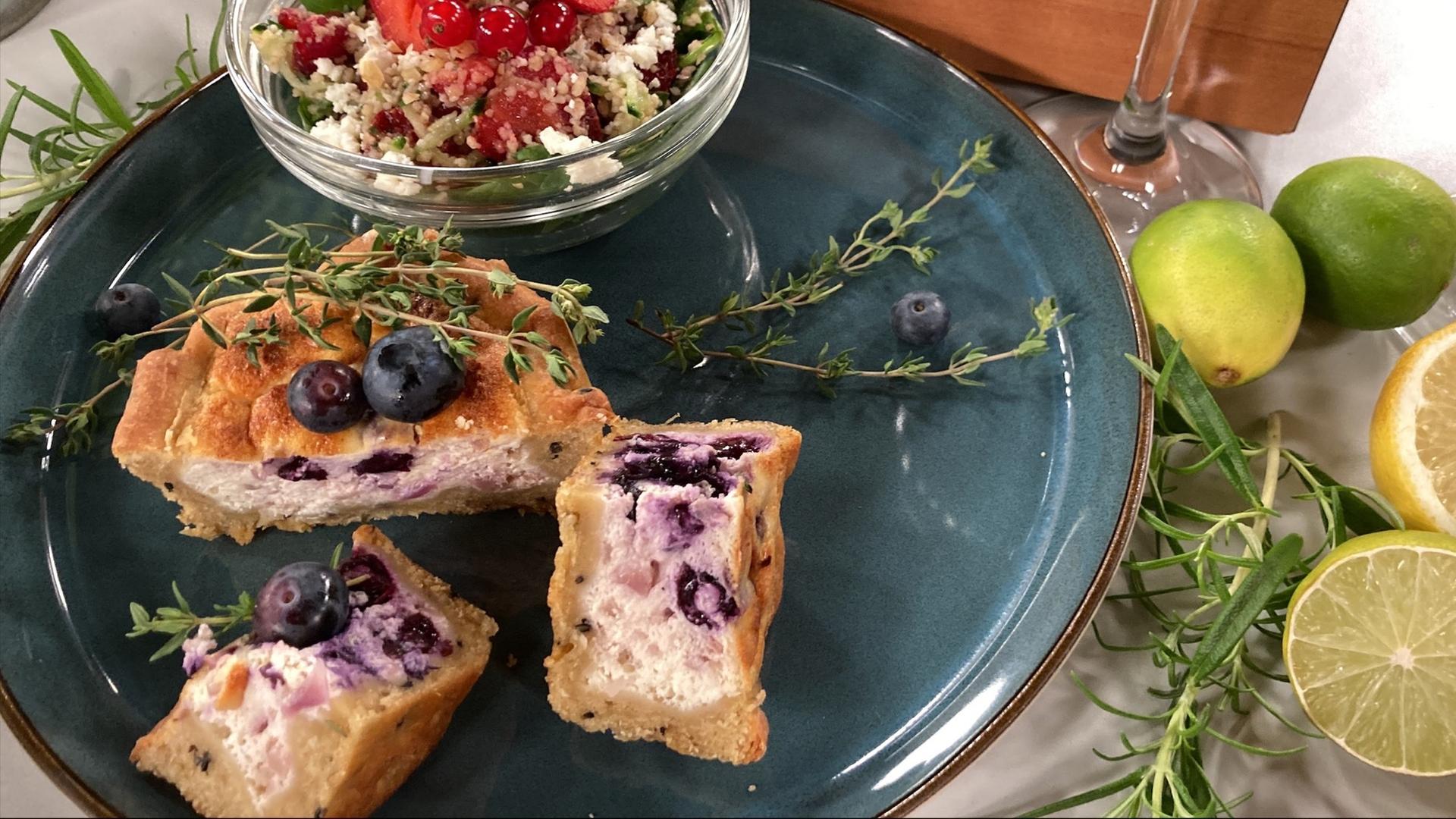 Rezept: Ziegenkäse-Quiche mit Blaubeeren | hr-fernsehen.de | Rezepte