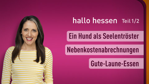 Moderatorin Selma Üsük sowie die Themen bei "hallo hessen" - Teil 1 vom 28.01.2025: Ein Hund als Seelentröster, Nebenkostenabrechnungen, Gute-Laune-Essen