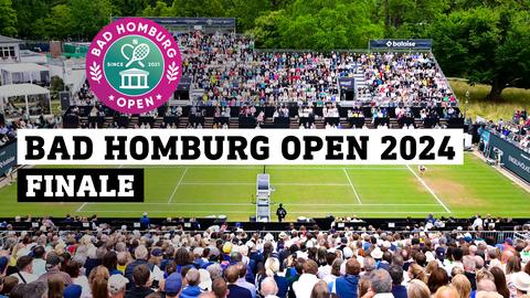 Der Rasenplatz bei den Bad Homburg Open aus Sicht der Zuschauer. Hier trifft sich die Elite des Damen-Tennis.