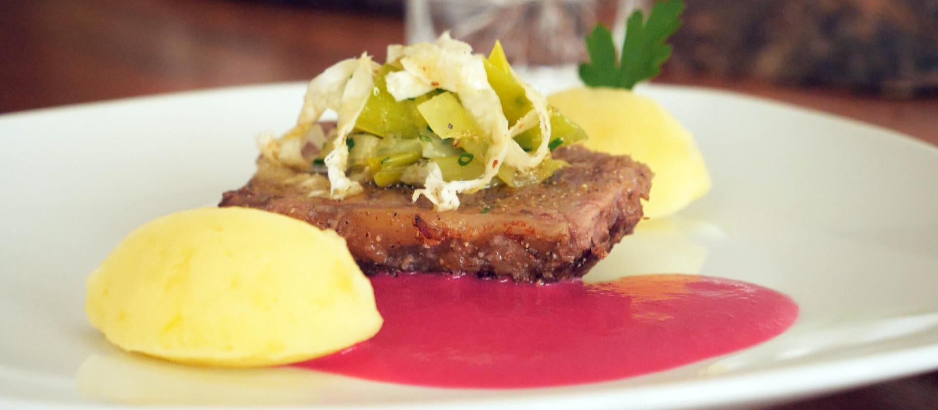 Rezept: Alis Tafelspitz mit Grüner Soße, Kartoffelpüree, Lauchgemüse ...