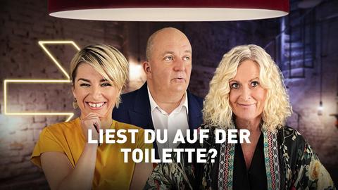 Von links: Sabine Heinrich, Jörg Thadeusz, Susanne Fröhlich. Text: Liest du auf der Toilette?