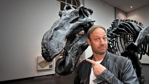 Tobi Kämmerer im Senckenberg Museum in Frankfurt.